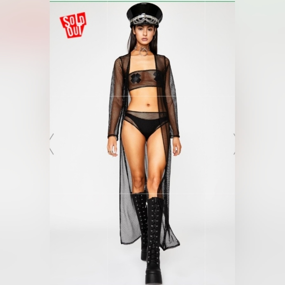 Dollskill Midnight Ravecation Fishnet Set Size Large